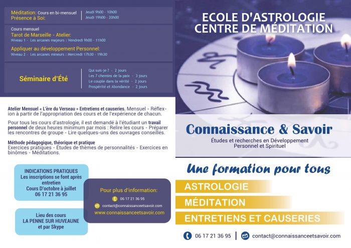 Ecole d'Astrologie - Brochure