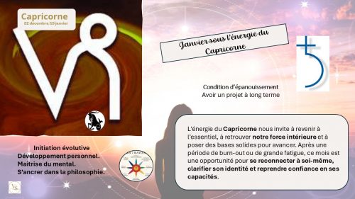 Les énergies du Capricorne : poser des bases solides pour avancer Le Capricorne nous rappelle l’importance de la patience, de la rigueur et de l’ancrage. C’est une période pour prendre du recul, observer nos priorités et structurer nos projets avec soin. Sous cette influence, chaque effort compte, chaque choix conscient construit notre avenir.