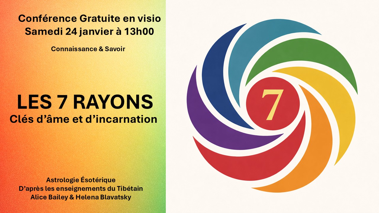Astrologie Ésotérique D’après les enseignements du Tibétain Alice Bailey & Helena Blavatsky Conférence animée par Véronique Sorrentino, astrologue et psychothérapeute, proposée par Connaissance & Savoir. Ouverte à tous les passionnés d’astrologie ésotérique.